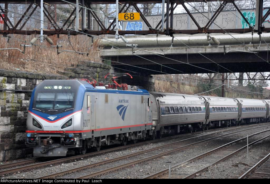 Eastbound Northeast Regional pulls into the station